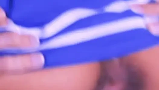 The schoolgirl escapes to jump on her teacher.