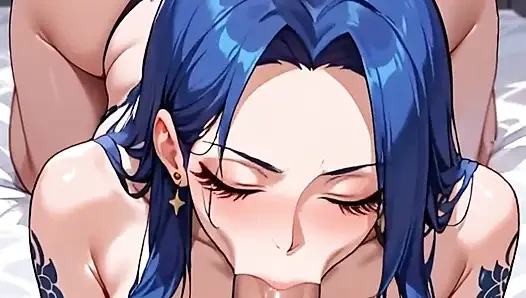 Anime Ai Tattooed Girl Performs Deep Throat