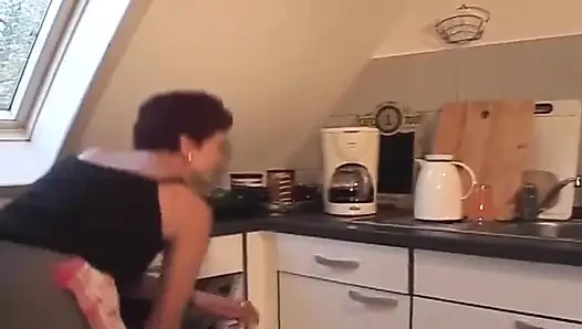 Granny From France Got Fucked in the Kitchen
