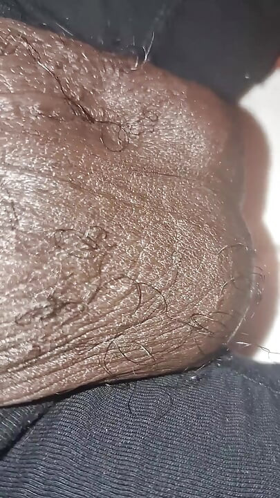 Stroking Big Black Uncut Dick Through Underwear
