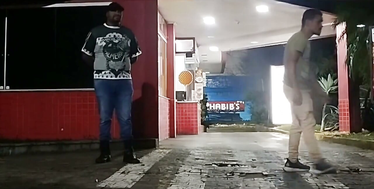 Fast Food Security Guard Paying for a Blowjob From a Well-endowed Customer.