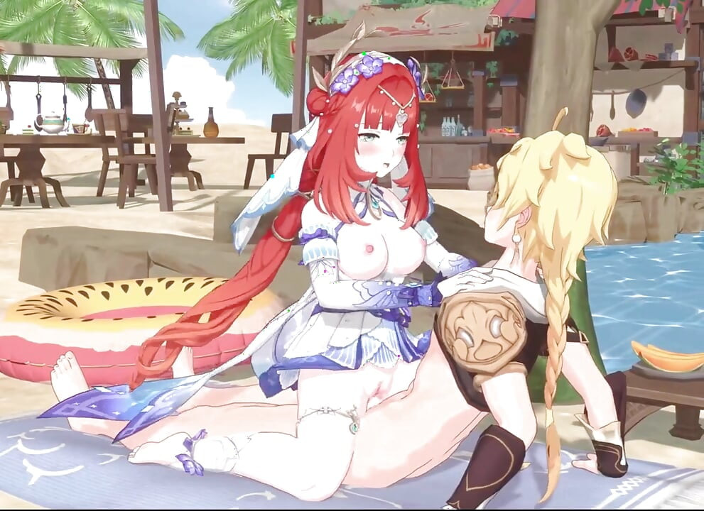 Genshin Impact - Ayaka, Barbara and Nilou’s Secret Beach Sex with Aether - Seductive Moans - 3D NSFW Animation