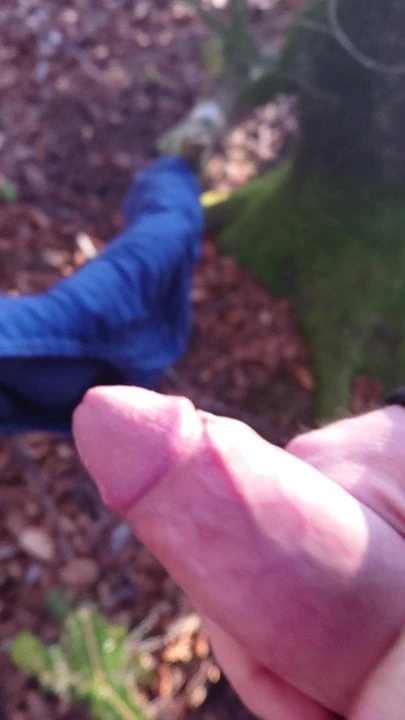 Cumming on found underpants in the wood