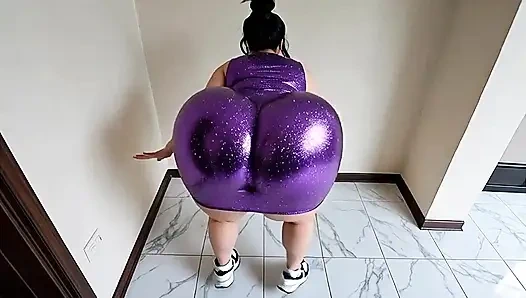 big butt in a purple dress, she's so hot
