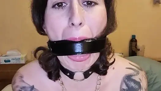 Tied and Gagged Submissive Gets Her Pussy Dildo