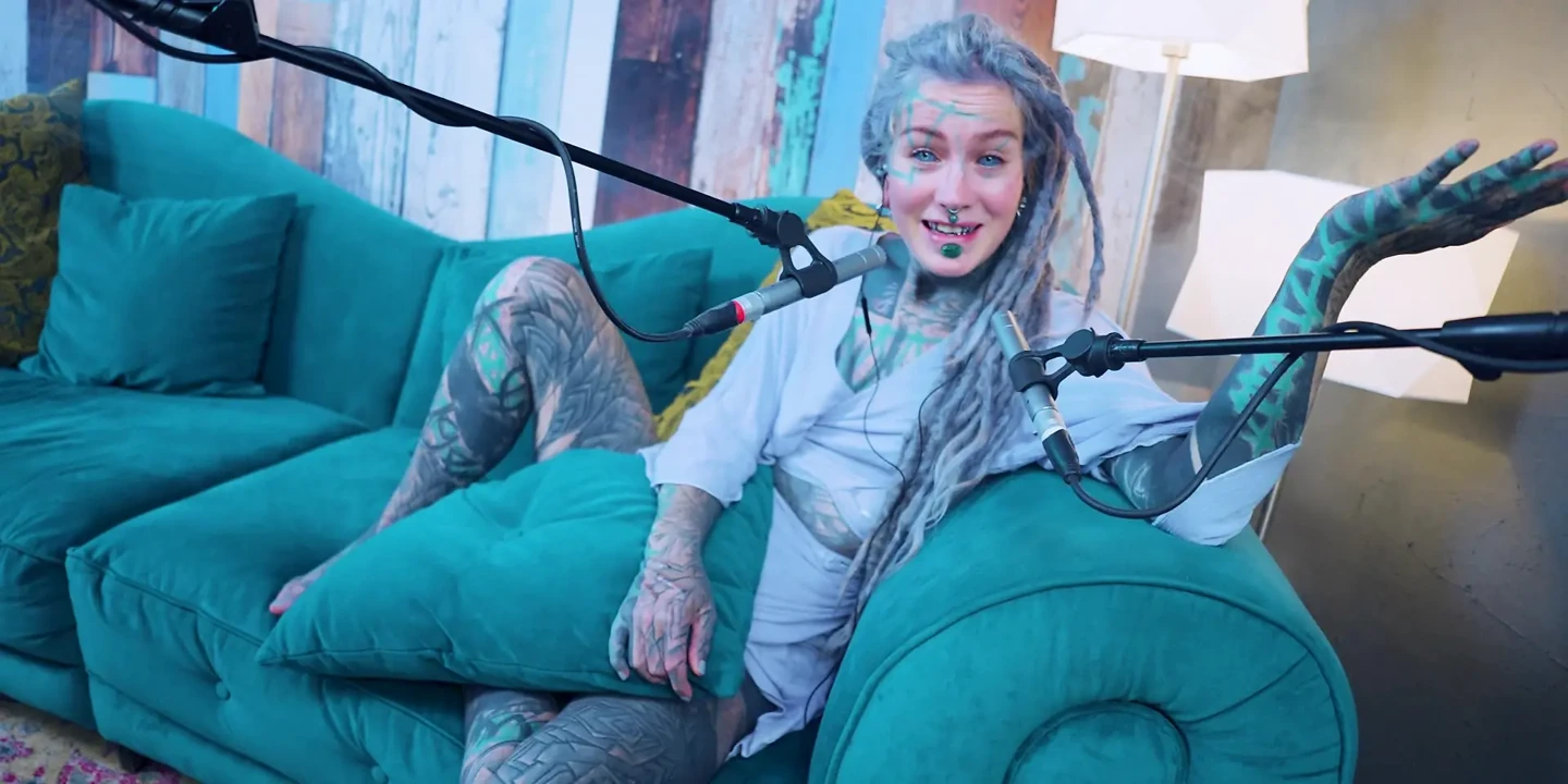 I talk about H - Happiness - ASMR podcast SFW talking goth skinny girl dreadlocks tattoo model inked girl 