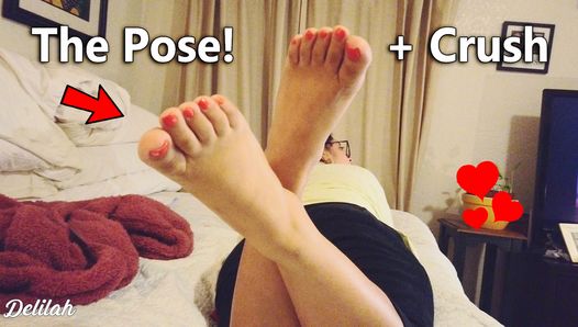 Latina Soles in The Pose + Ant Bug Crush Fetish + Red Pedicure Foot Fetish JOI HD Hard Crush Before Sex Foot Lovers