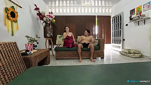 A fun game and hardcore sex with my stepmom!