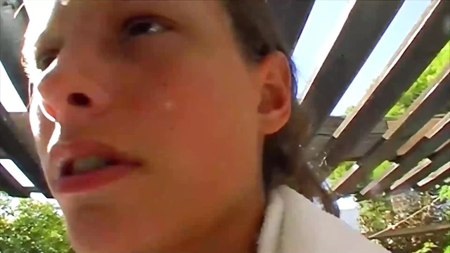 A beautiful German teen masturbating before sucking a hard bone