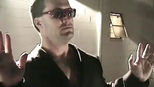 Curvy ebony bitch gets pounded by a black stud while he shoves a dildo in her ass