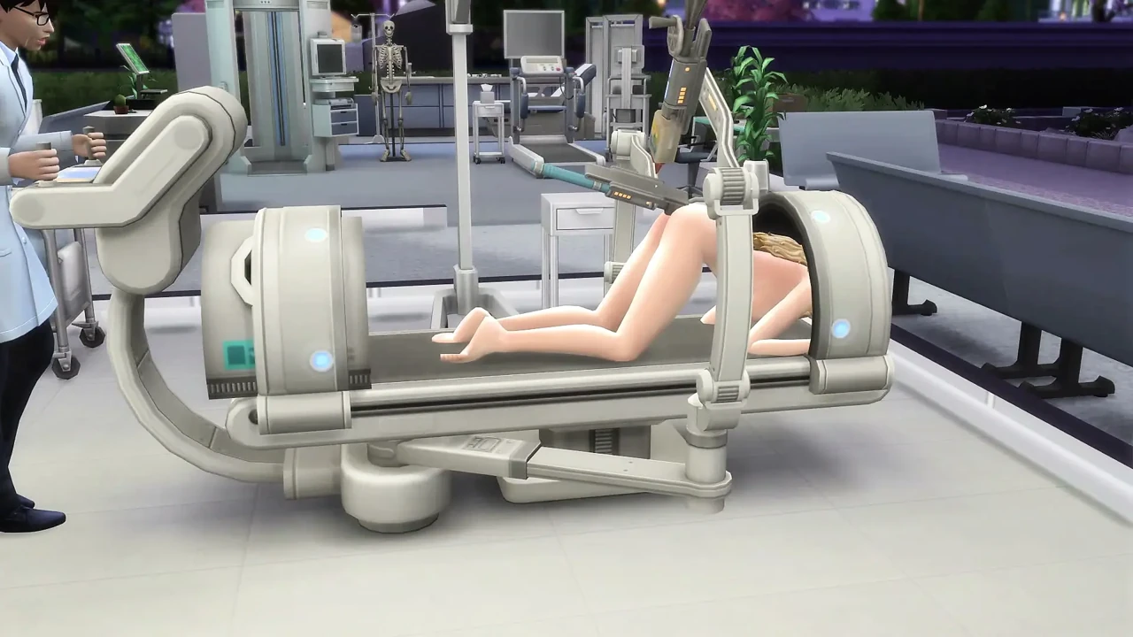 Doctor can't resist beautiful patient. The Sims