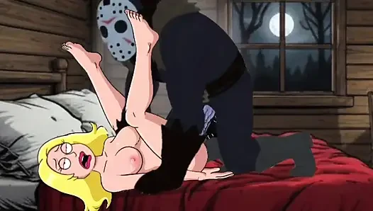 Student Girl Enjoys Sex in an Camp. Cartoon Horror Parody