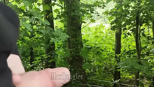 Wanking while cruising in a forest next to a highway, again