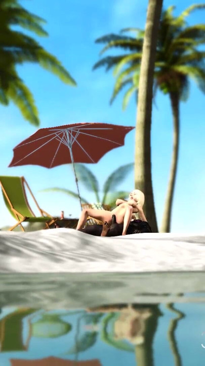 Une super sexy blonde excitée se fait baiser par une grosse queue noire sur une île déserte | Clip 3