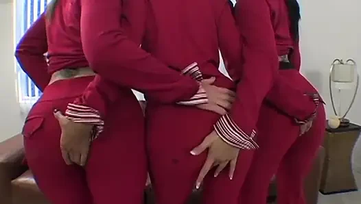 Bangbros - the Three Flight Attendants Got Their Anal Fuck Together After Their Flight
