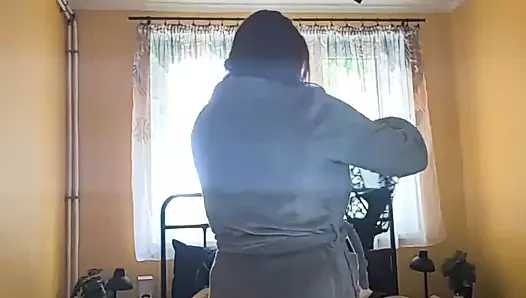 Mom with Big Tits Tries on Lingerie.