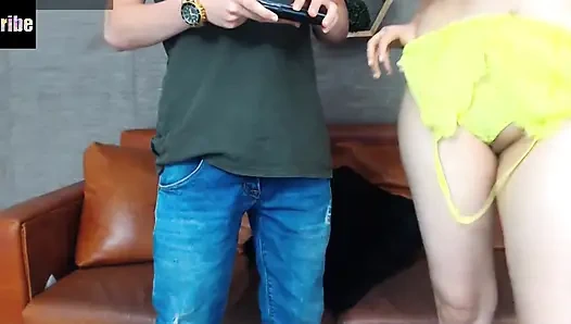 Sexy Colombian gets fucked in pov during a friends meeting