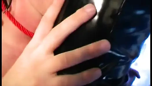 Female Domina in Latex Suit Gets Anal Riding and Jizz Eat