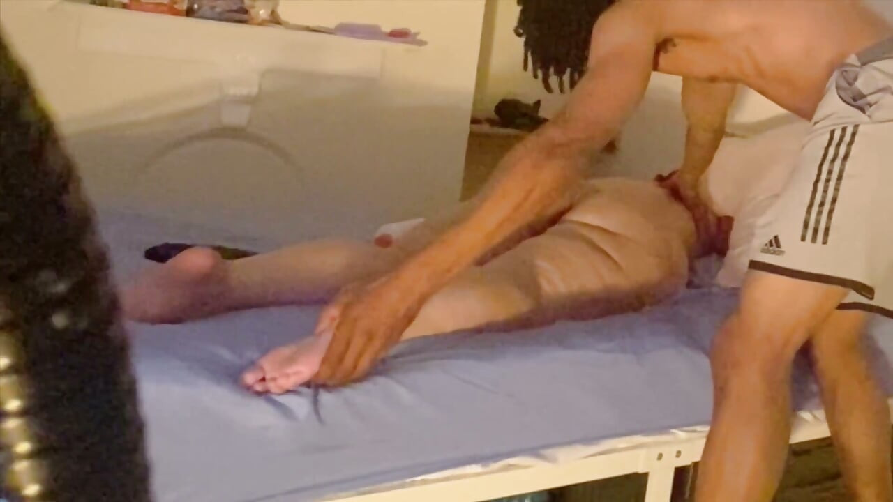 Hot Oily Massage, Granny Loves Hard Black Cock.