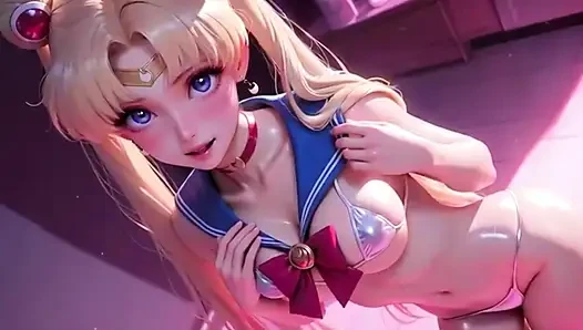 Gadis anime dengan lingerie provokatif menggoda sfw set 10