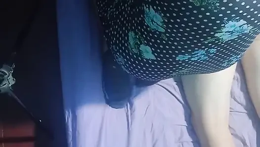 Short Dress and Magic Hands on the Mattress