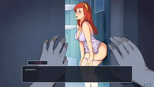 Watching Step Sis on a Wall Dildo