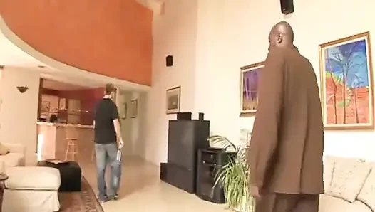 Interracial Anal Threesome for a Brunette Banged in All Her Holes by a Big Black Cock and a White Guy