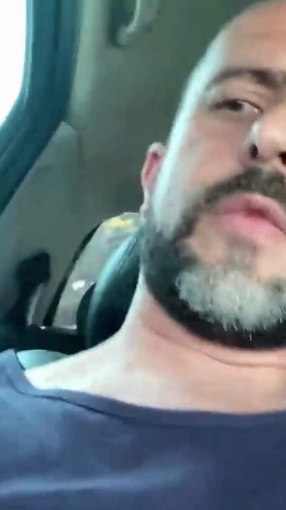 Emotional moment from "The naughty girl stopped the car and gave a blowjob and a handjob until she got a lot of cum for her"