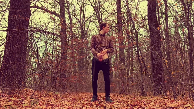 Horny Boy WANKING HIS Big DICK (23cm) IN FOREST  OUTDOOR