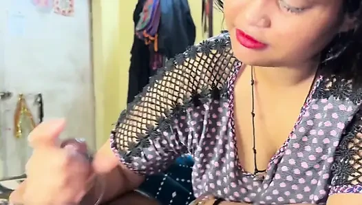 Desi Wife Gives Sloppy Spit Blowjob to Husband Real Indian Couple Oral Sex