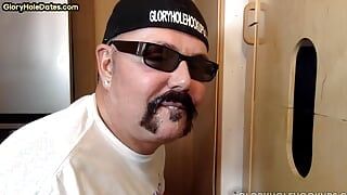 Real gloryhole gaydaddy gets hungry for cock in private BJ