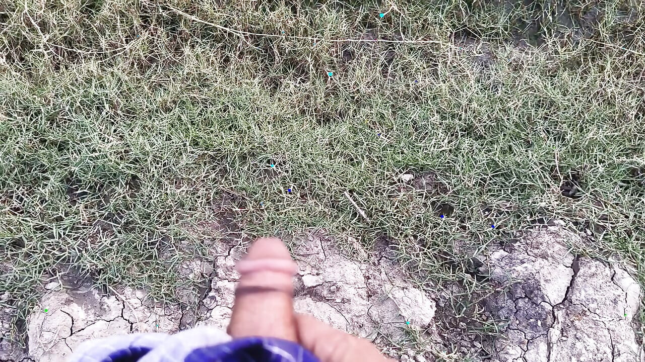 Estoy meando en el campo.