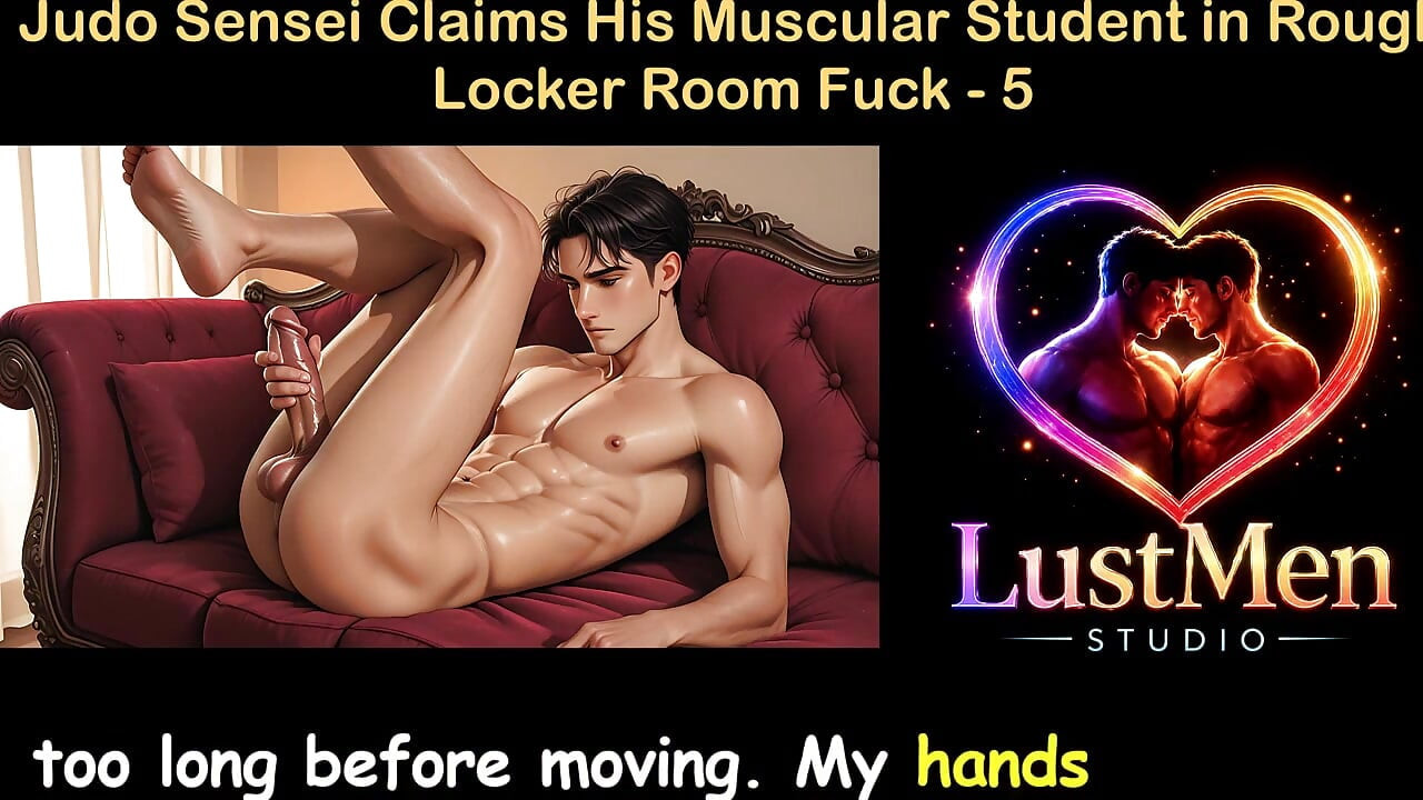 Gay audio sexuální příběh - Judo Sensei si nárokuje jeho svalnatý student v drsné šatně šukání - část 5