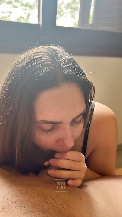 She sucks like a slut until she drinks milk