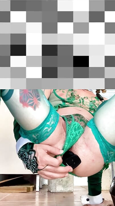 Cute Femboy Very Sexy Stocking Lingerie Showing His Panties Outside