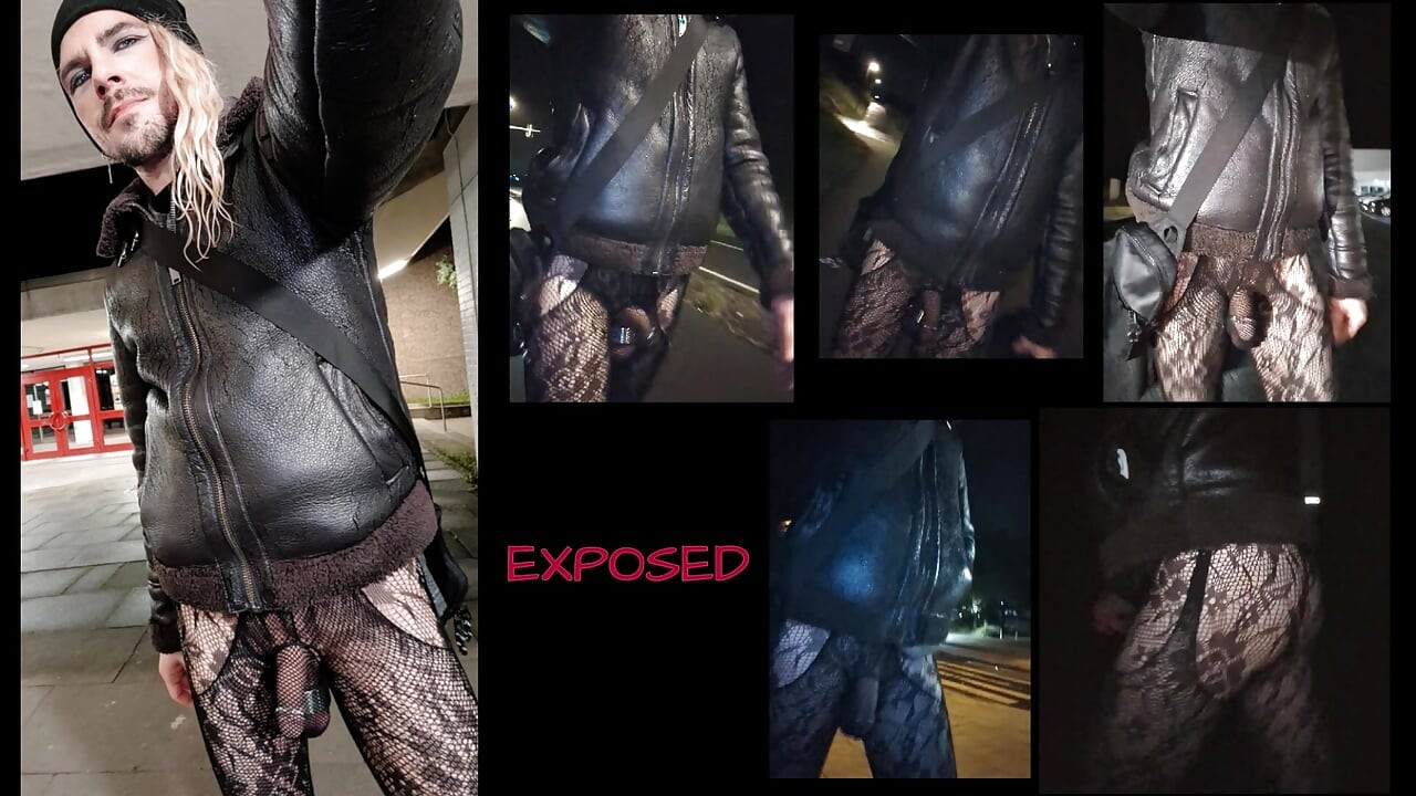 EXPOSED: Strutting Outside in a Fishnet Bodysuit