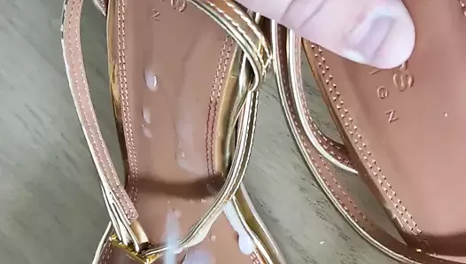 Gold asos sandals fucked and cummed
