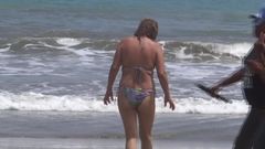 MY WIFE ON THE BEACH, FUCKING, SUCKING, MASTURBATING, SHOWING OFF, HAIRY PUSSY