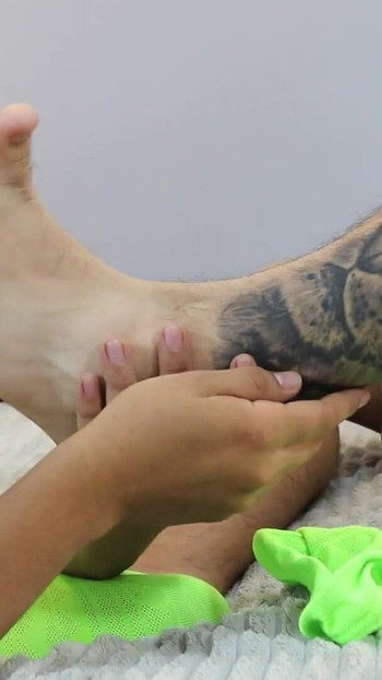 Powerful moment from "My sissy knows that every day she must come and suck my feet to make me rest after the gym."