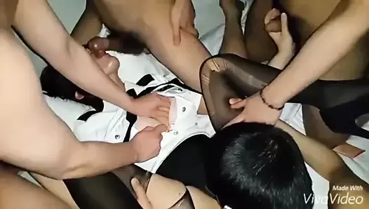 Chicos coreanos gangbang prostituta