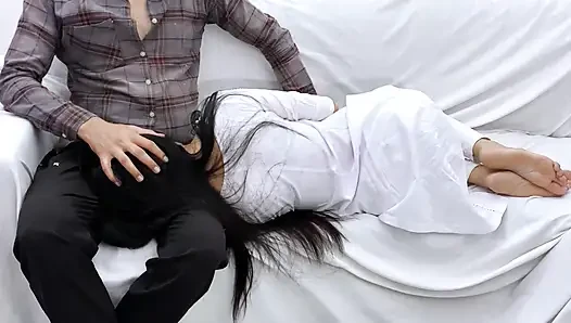 Seeing my mother-in-law's thin waist and thick ass, my penis became erect.