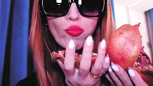 Leather mistress Eva Latex hot food fetish kink BDSM boots MilF mature solo kink dominatrix bathroom