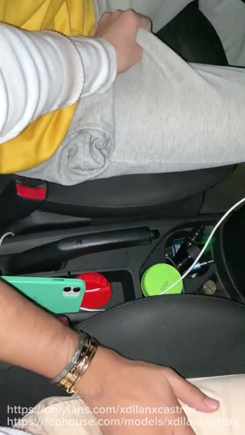 Cruising I found a cute young student on the road I offered him a ride and fucked him in my car in public anal creampie | Clip 1