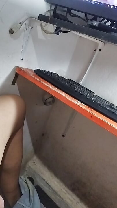 A jerk-off on a hard cock