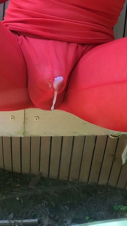 My hard nipples and transparent penis made me cum in front of the cyclists | Clip 1