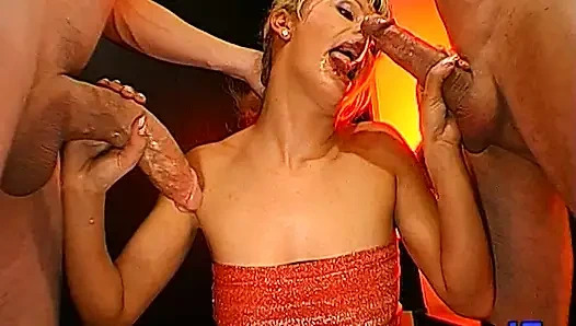 Blonde Bombshell Deepthroats and Gets Pounded Hard