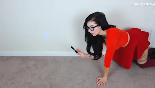 Velma shaggy'ye sakso çekiyor - cosplay sakso yüze boşalma