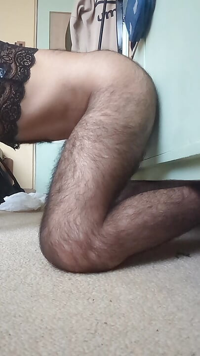 Crossdresser sissy showing new silk nighty and sucked dildo and fucked by colourful beautiful big dildo