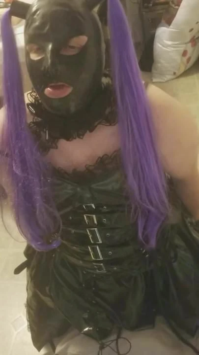 goth sissy on a motorbunny