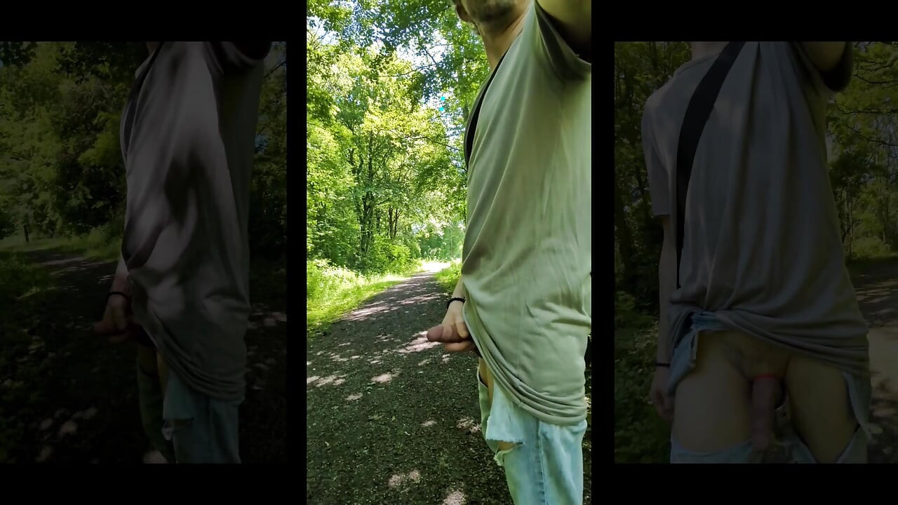 Wanking in public early in the morning